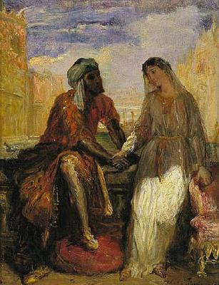 Theodore Chasseriau Othello and Desdemona in Venice Spain oil painting art
